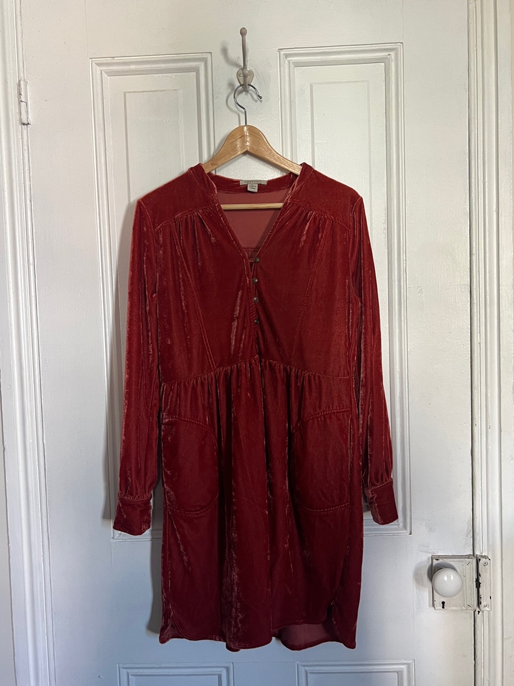 Rust Red Velour Dress
